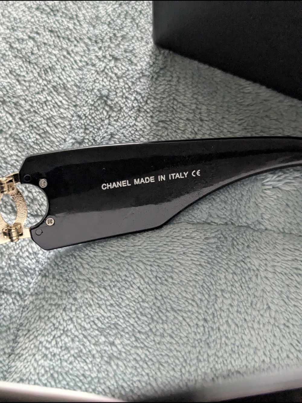 Chanel Black Logo Sunglasses with Gold CC Accent - Picture 5 of 5
